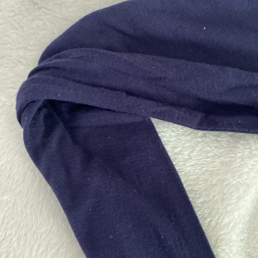 Super sheer navy long sleeve scoop neck shirt - Picture 14 of 17